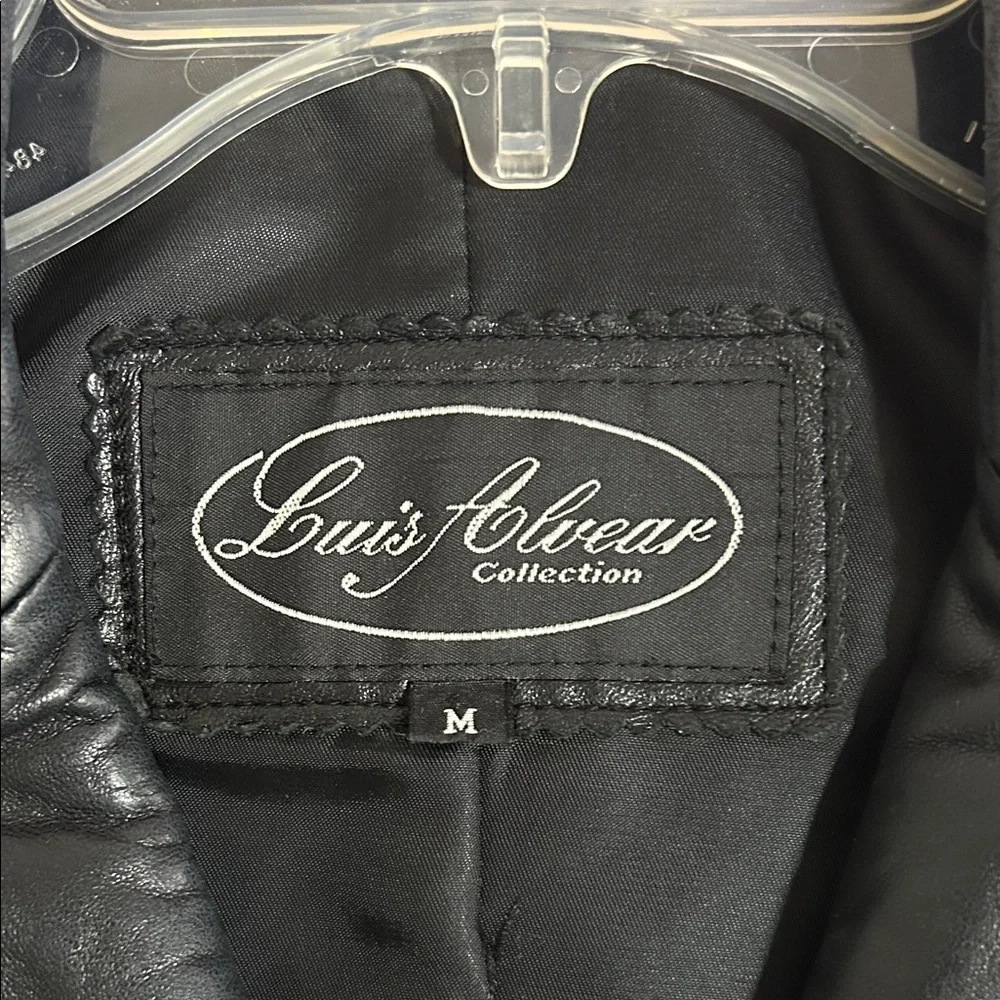 Black Leather Jacket Blazer by Luis Alvear Sz M - Picture 2 of 15